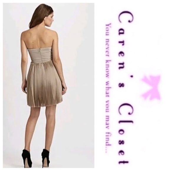 BCBG MaxAzriaTaupe Strapless Bustier Mini Dress - Picture 2 of 9